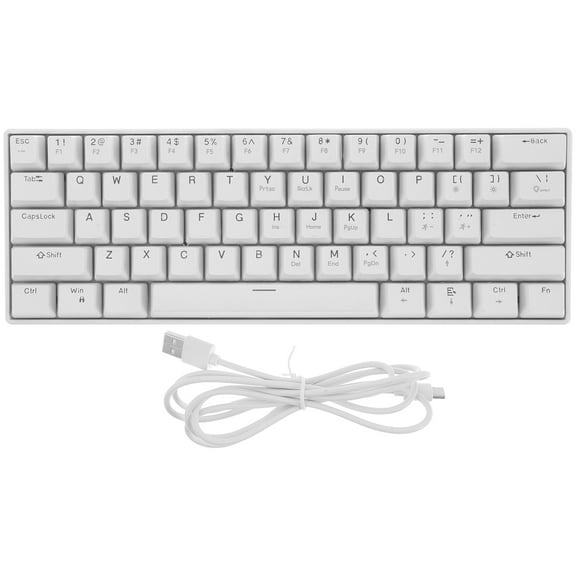 LOLIPPYY Compact Mechanical Keyboard White with Backlit Keys for Enhanced Gaming Experience
