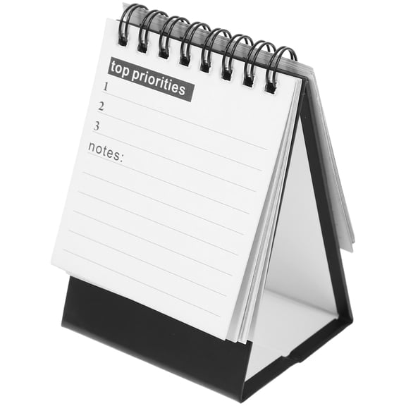 LOLIPPYY 2024-2025 Compact Paper Desk Calendar Black Table Planner for Home and Office Use