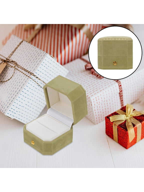 Velvet Box for Wedding Bands with Compact Travel Case, Elegant Storage for Travel and