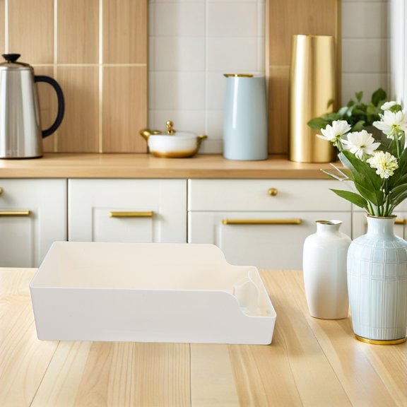 LOLIPPYY Compact White ABS Tea Bag Organizer Box with Automatic Advancing Mechanism for Kitchen Storage