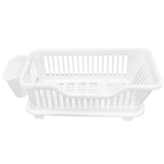LOLIPPYY Compact White Dish Drying Rack with Multi Functional Design for Kitchen Draining and Storage