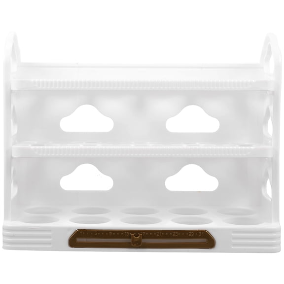 LOLIPPYY Compact White Refrigerator Egg Rack with Large Capacity Multi-Grid Storage
