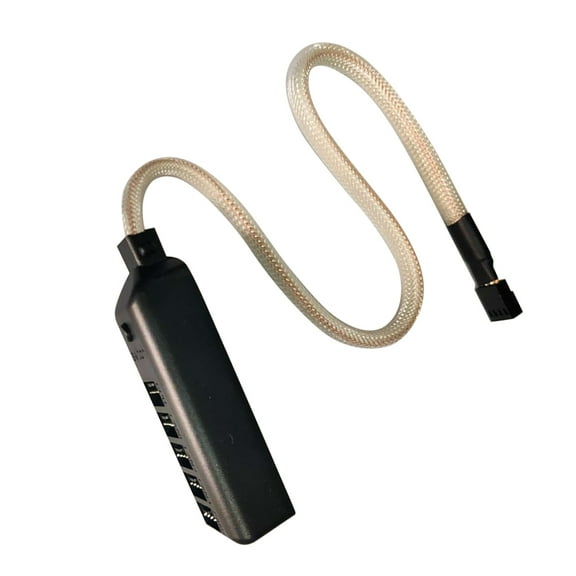 LOLIPPYY Computer Cooling Fan Hub Splitter with Tool Free Installation and Color Effects Black