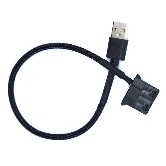 LOLIPPYY USB 2.0 20A Male to 4 Fan Connector Cable Compatible with 5V Cooling Fans, Black