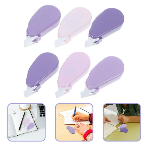 LOLIPPYY Convenient Purple Correction Tape for Daily Use Smooth Progress Safe and Small Size 6Pcs