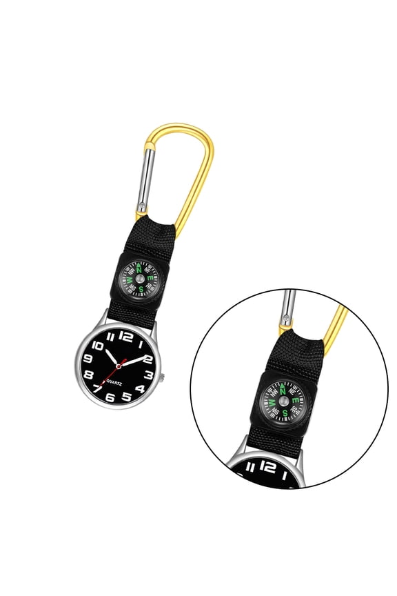 Convenient Yellow Dual Use Watch with Carabiner for Travel and Workplace