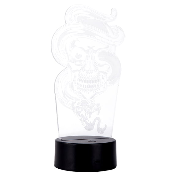 LOLIPPYY 3D Cool Ghost LED Night Light Black Acrylic Table Lamp for Bedroom Decoration Bedside Lighting