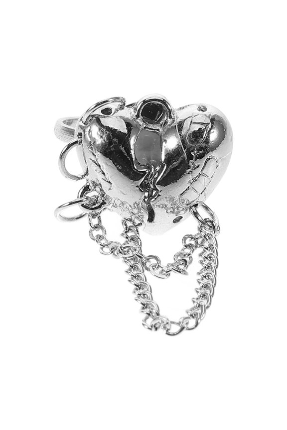 Copper Open Chain Heart Statement Finger for Decoration Size 69