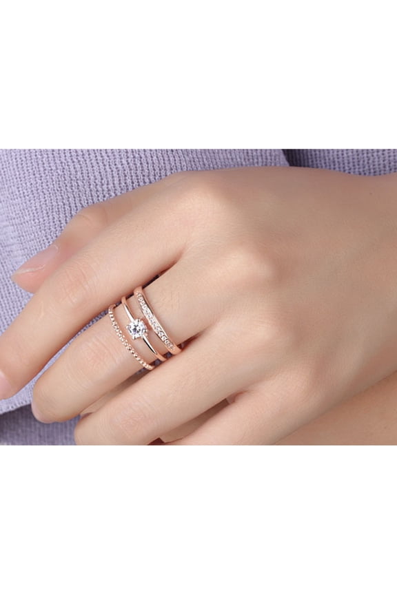 Costume Rings for Women Open Ring Pre-engagement Promise Bronze 1Pcs