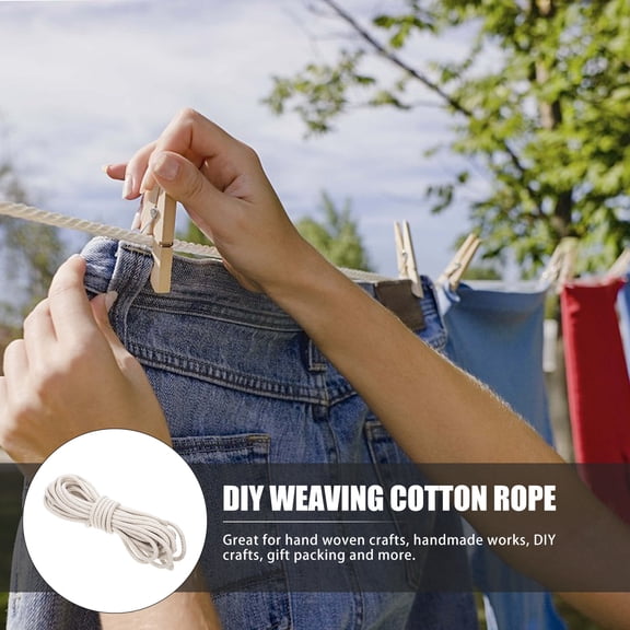 LOLIPPYY Cotton Rope for DIY Crafting Braided White Cotton Thread Hanging Tapestry and Wrapping