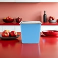 thumbnail image 1 of LOLIPPYY Countertop Recessed Bin with Swing Lid Blue Stainless Steel Kitchen Trash Can Space Saving Design, 1 of 8
