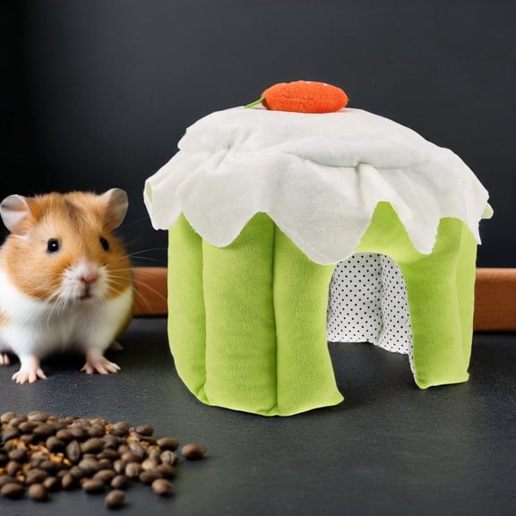 LOLIPPYY Cozy Green Fabric Pet Nest for Small Animals with Semi Enclosed Design