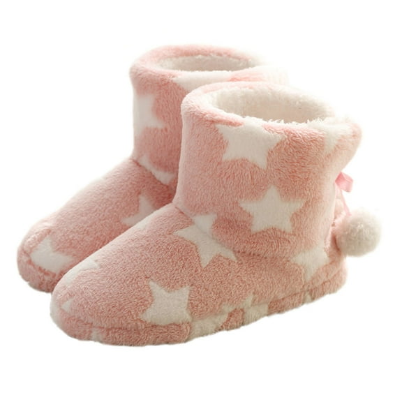 LOLIPPYY Women's Cozy Ankle Slippers with Plush Lining and Anti-Skid Sole, Warm Winter Footwear, Size 8.5-9.5