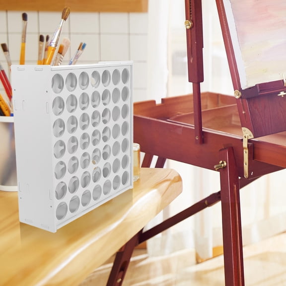 LOLIPPYY Craft Paint Rack Paint Rack Storage Stand White Wood 1 PCS for Artists Painting Hobbyists