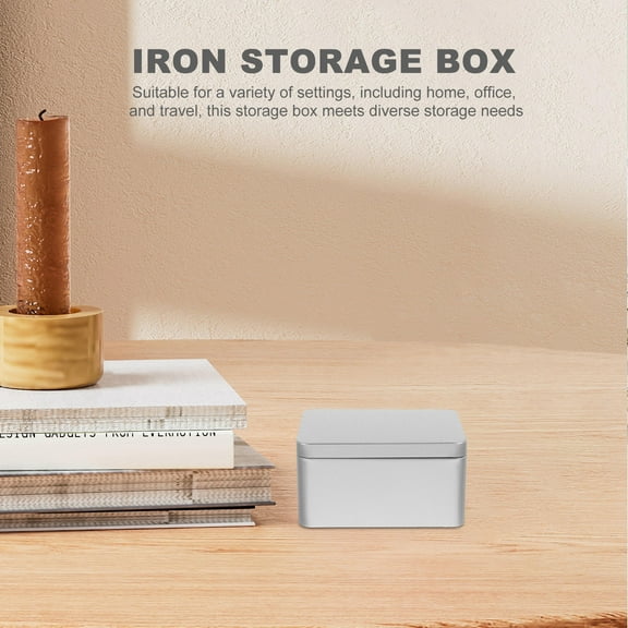 LOLIPPYY Craft Tool Boxes For Storage Container Silver Tinplate 1Set