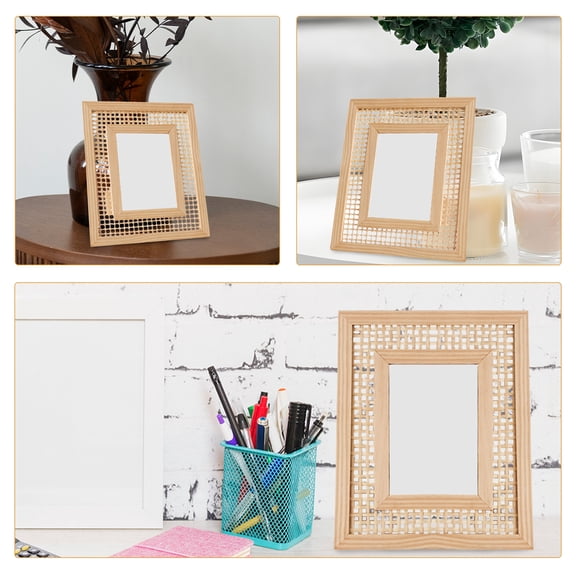 LOLIPPYY Handmade Rustic Woven Photo Frame, Craft Picture Frame for Home Decor, Unique Woven Design, Perfect