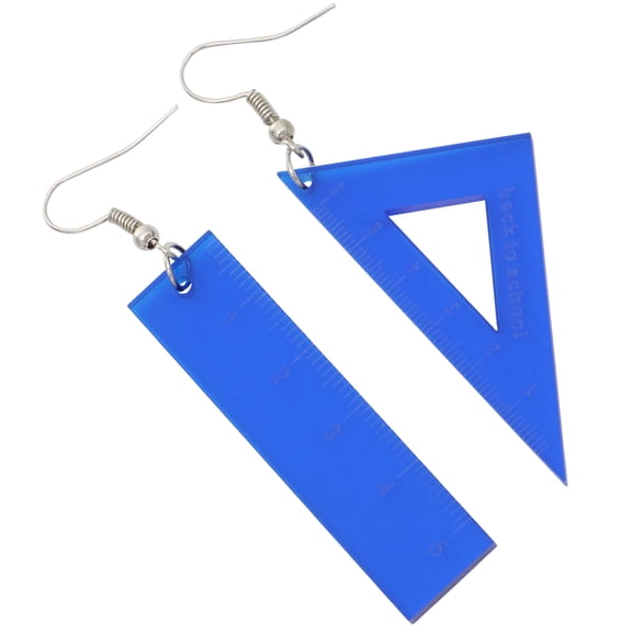 LOLIPPYY Creative Blue Ruler Earrings for Women's, Distinctive Acrylic Dangle Design, Perfect for and Decoration