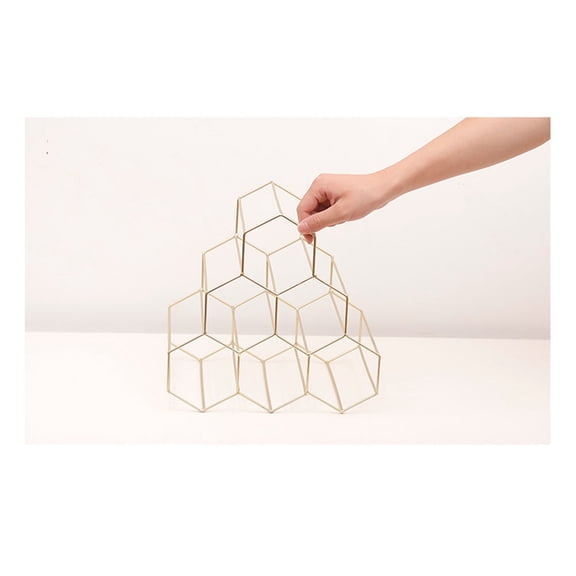 LOLIPPYY Creative Bottle Holder Rack Golden Non-slip Metal Display 1Set