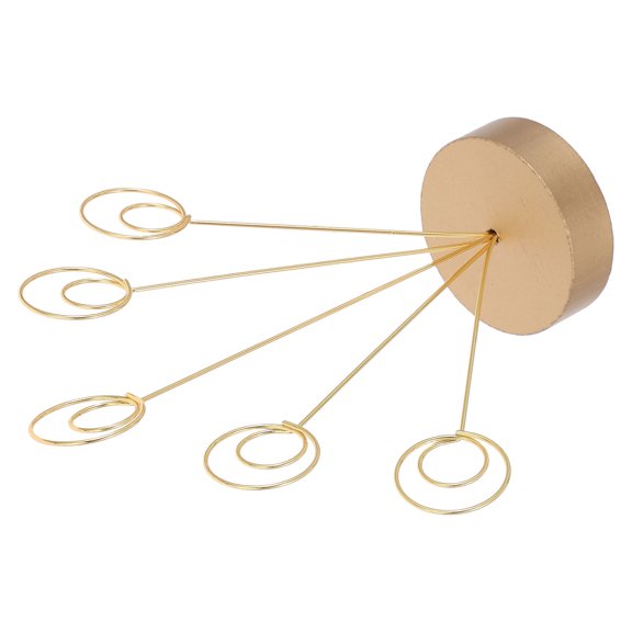 LOLIPPYY Creative Golden Desktop Tree Holder with Five Circle Clips for Photo and Memo Display