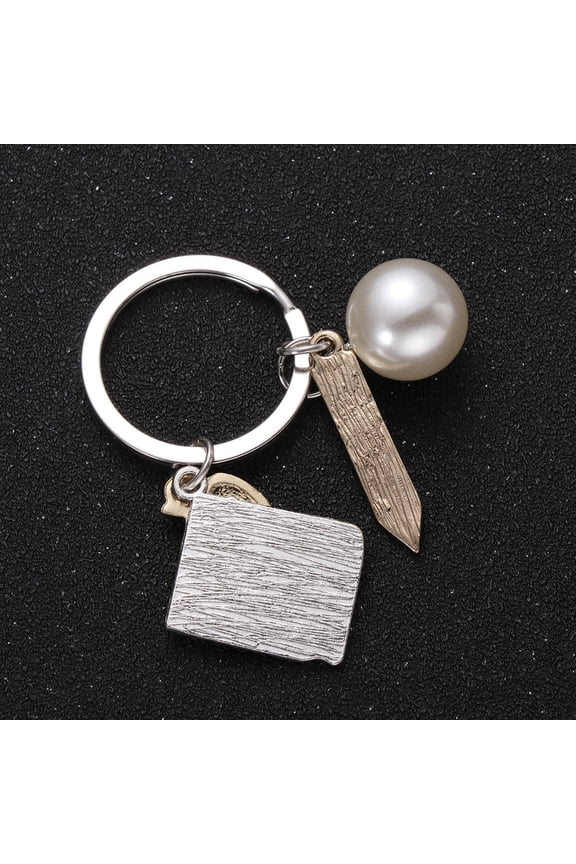 Back to School Book Keychain, Pencil Key Holder, Multi-Alloy Book Pendant, Keychains, 1 Piece