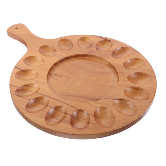LOLIPPYY Creative Multi Compartment Wooden Egg Organizer Tray for Countertop and Fridge Use