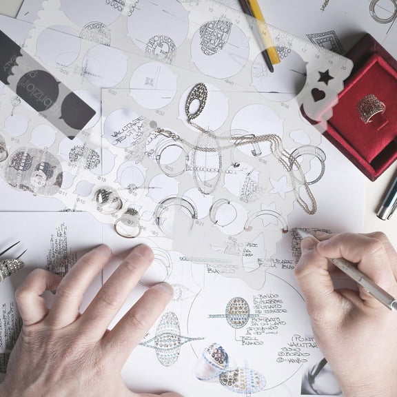 LOLIPPYY Creative Quilling Ruler for Paper Crafts with Multiple Shapes and Transparent Design