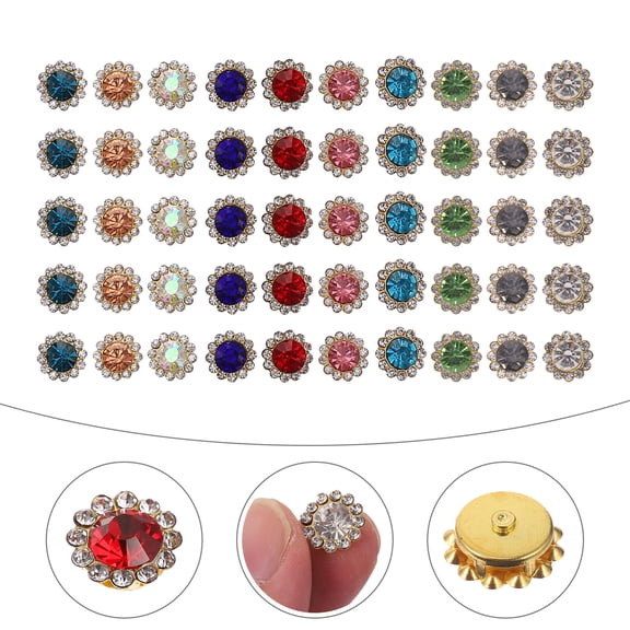 LOLIPPYY Creative Sunflower Sew on Rhinestone Applique Decorative Buttons for Sewing Crafts