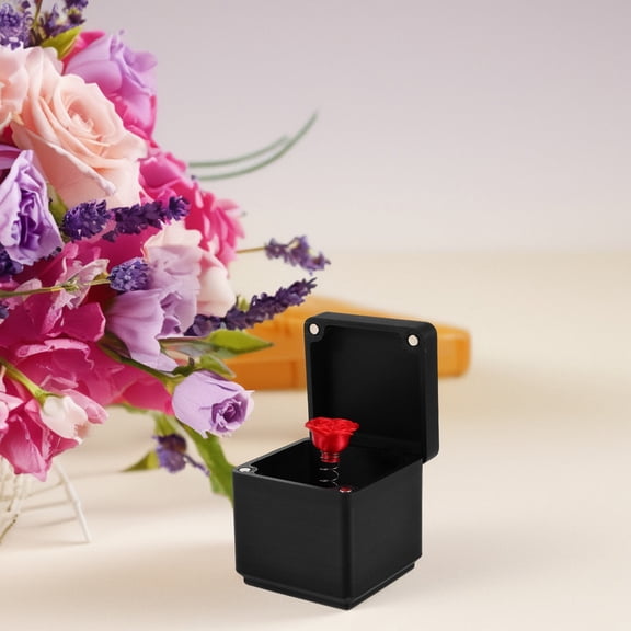 LOLIPPYY Creative Valentines Day Rose Box Gift for Wife Red Artificial Flower Decoration