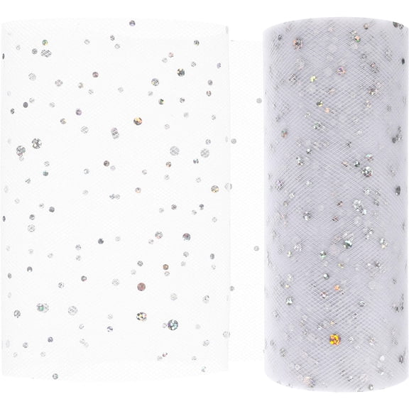 LOLIPPYY White Tulle Fabric Ribbon Roll for Wedding, Party Decorations, Crafts, Wrapping and Projects
