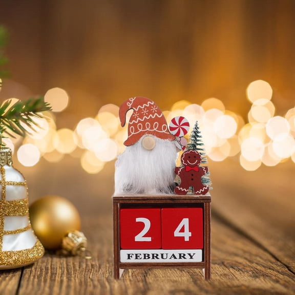 LOLIPPYY Wooden Christmas Blocks Calendar, Multifunctional Holiday Tabletop Decor and Reminder, 4.5x5.5 Inch Festive Countdown