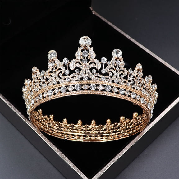 LOLIPPYY Crystal Hair Vine Hairpiece with Golden Rhinestone Decor Lightweight Alloy Material