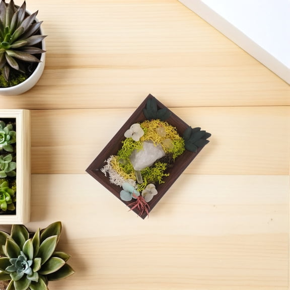 LOLIPPYY Crystal Photo Frame with Flower Decor for Office Desk and Home Workspace Decoration