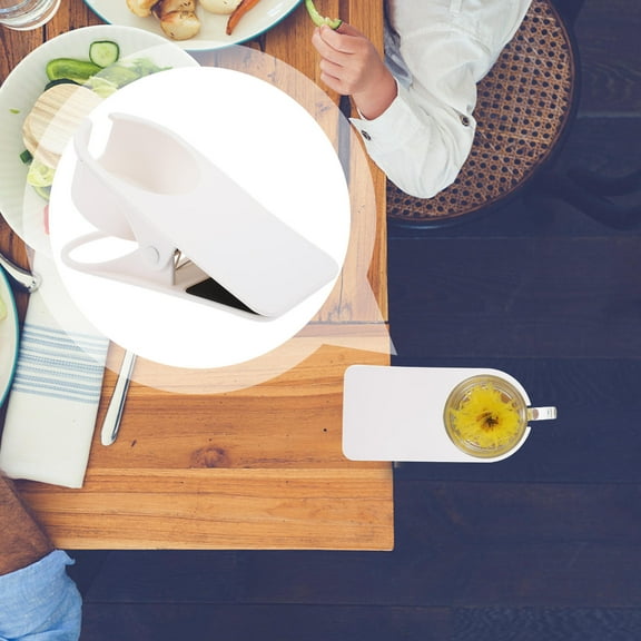 LOLIPPYY Cup Holder Clip 1Pack White Plastic for Holding Mugs and Phones at Desks