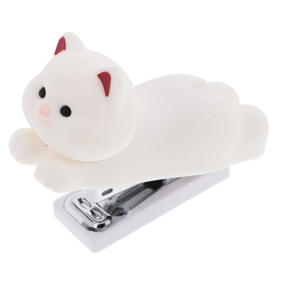 LOLIPPYY Cute Dog Design Portable Stapler for Office White Soft PVC Silicone Multifunctional Use 4.25x2.5x5.5 Inches