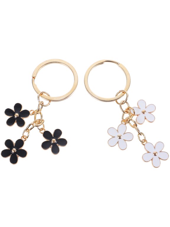 Cute Flower Charm Keychains, 2 Pack Decorative Accessories for Key and Handbags