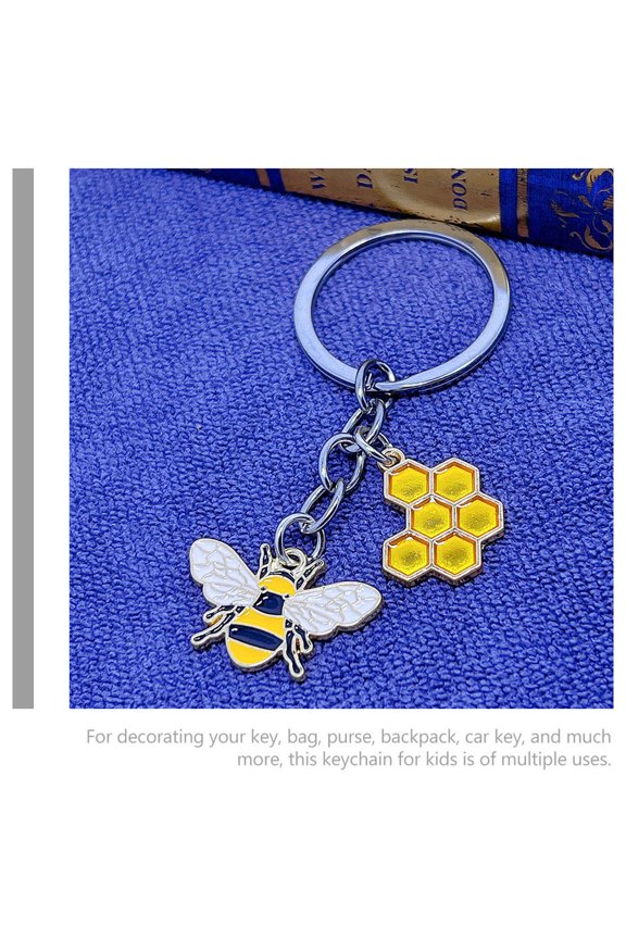 Cute Key Chain Bee Key Pendant Zinc Alloy Multi 1Pcs