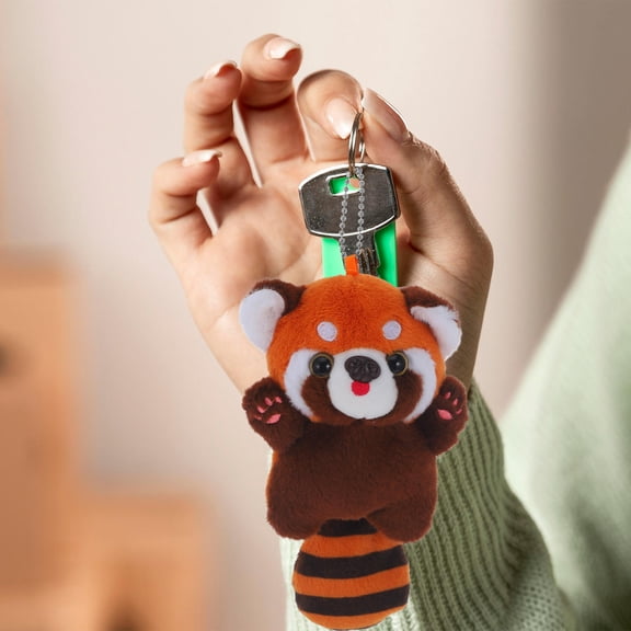 LOLIPPYY Adorable Raccoon Plush Keychain Pendant Bag Charm Hanging Accessory for Keys, Backpacks, Luggage, and More