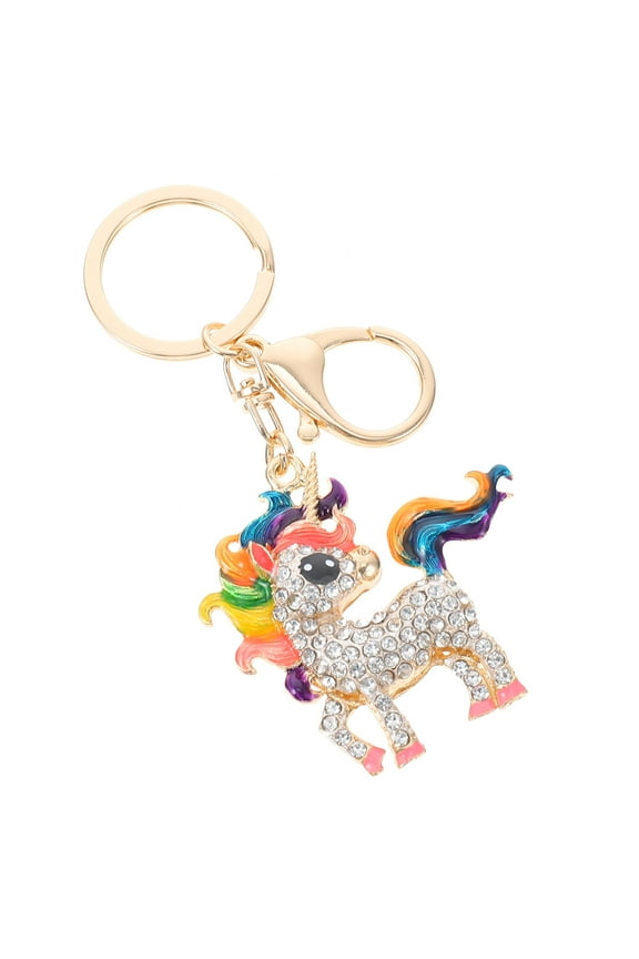 Cute Unicorn Keychain Hanging Decor Multi Colored 1Pcs Rhinestone Keychain Decorations