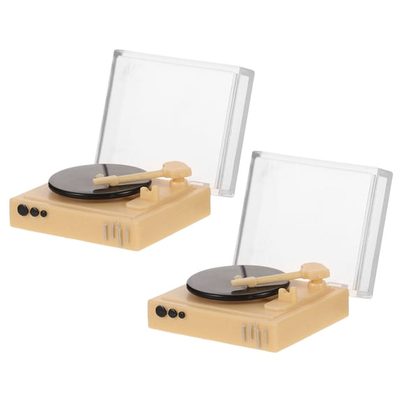 LOLIPPYY Cute Vintage Dollhouse Accessory Beige Plastic Acrylic Micro Scene Model 2Pcs