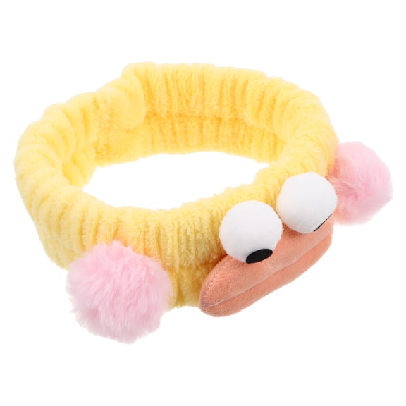 LOLIPPYY Cute Yellow Elastic Plush Hairband for Spa Makeup Shower and Skincare Accessories