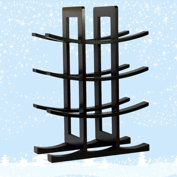 LOLIPPYY Cylinder Bottle Stand 1Pcs Wine Rack 42*30*16Cm Black Bamboo For Home And Bar