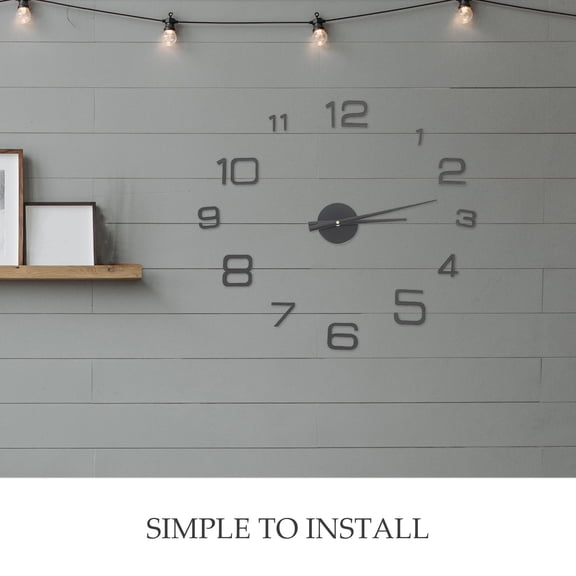 LOLIPPYY 3D Acrylic Wall Clock Stick-On Large Size for Home and Office, Easy to Install Modern Wall Decor