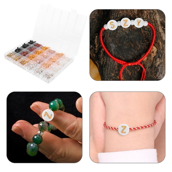 LOLIPPYY DIY Bracelet Making Kit with Assorted Polymer Letter Beads and Unique Spacer Beads