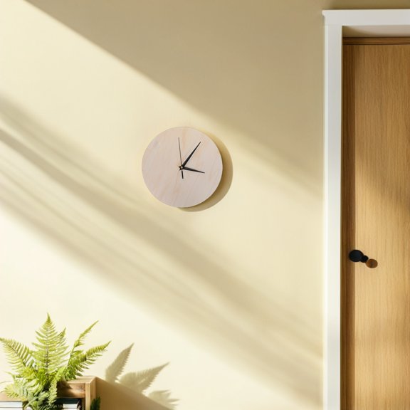 LOLIPPYY DIY Craft Wooden Clock Base Unfinished Round Blank for Painting and Decoration