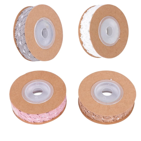 LOLIPPYY DIY Self Adhesive Cotton Ribbon Band with Slant Weave Pattern for Craft Projects