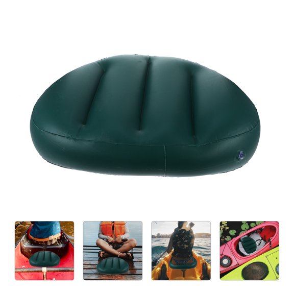 LOLIPPYY Dark Green PVC Inflatable Raft Cushion with Breathable Padding for Outdoor Boat Seating
