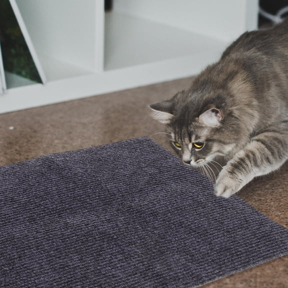 LOLIPPYY Dark Grey Adhesive Cat Scratcher Pad Carpet for Indoor Use on Floors and Sofas
