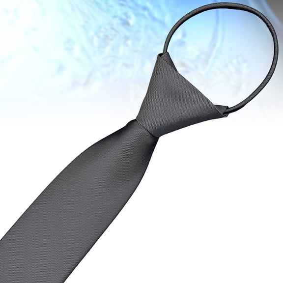 LOLIPPYY Dark Grey Men Neck Tie Zipper Style Perfect for Weddings Graduation and Formal Use