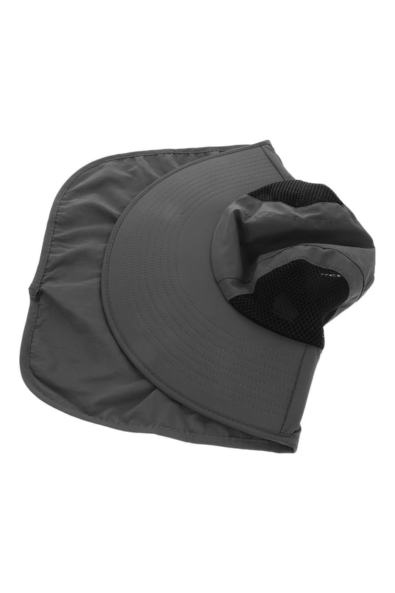 Dark Grey Wide Brim Sunscreen Hat with Neck Shade for Outdoor Hiking, Fishing, Travel and Sun