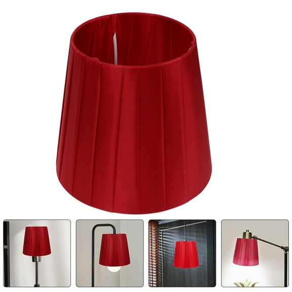 LOLIPPYY Dark Red Fabric Lamp Shade Set of 2 for Bedside Table and Floor Lamps, Simple Wear-Resistant Design, Home Decor Lighting
